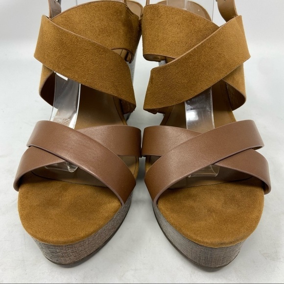 Indigo Rd. Karla Brown Open Toe Slingback Wedges - Picture 8 of 13